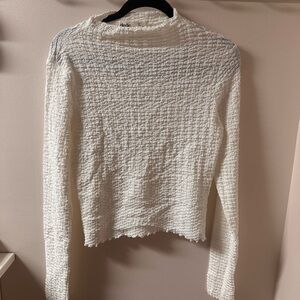 Elodie Textured Long Sleeve Crop Top